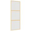 vidaXL Porte coulissante dor&eacute; 76x205 cm verre ESG d&eacute;poli et aluminium
