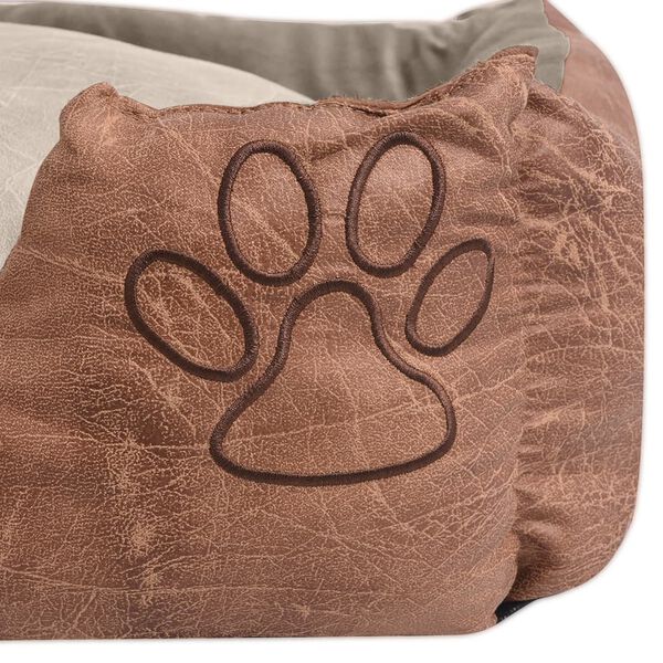 vidaXL Lit pour chiens avec coussin Cuir artificiel PU Taille XL Beige