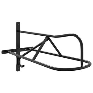 vidaXL Porte-selle mural noir fer
