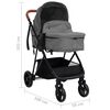 vidaXL Poussette pour b&eacute;b&eacute; 3-en-1 Gris clair et noir Acier