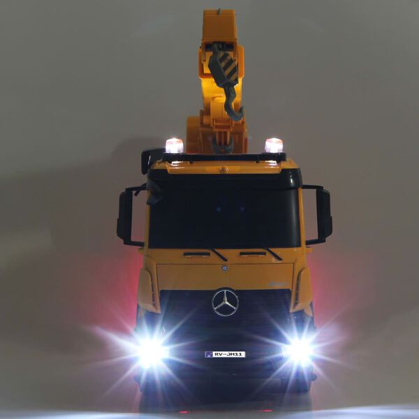 JAMARA Grue t&eacute;l&eacute;command&eacute;e Mercedes-Benz Arocs Liebherr 1:20 Jaune