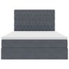 vidaXL Lit avec rangement et LED Gris fonc&eacute; 140 x 190 cm Velours