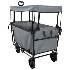 vidaXL Chariot &agrave; Main Pliable Gris 105 x 56,5 x 116 cm Tissu Oxford