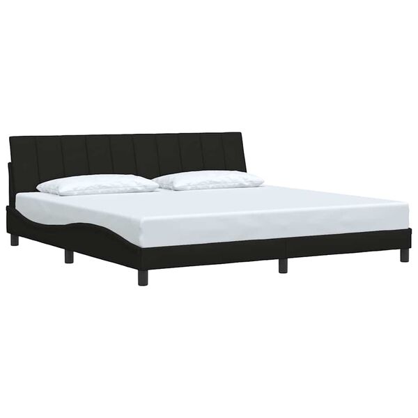 vidaXL Cadre de lit sans matelas Hanko noir 200x200 cm tissu