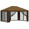 vidaXL Abri de jardin avec parois 4 &times; 3 m Taupe Polyester et Acier 190