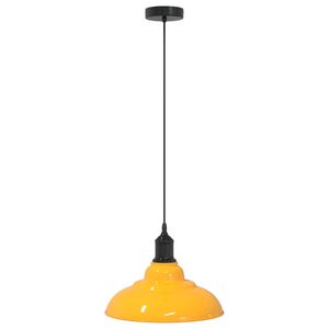 vidaXL Lampe suspendue r&eacute;glable hauteur E27 jaune brillant &Oslash;31cm m&eacute;tal
