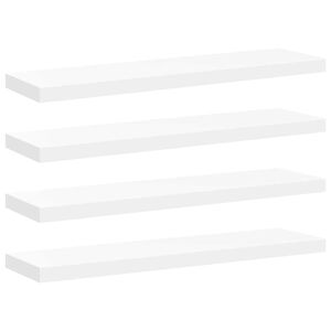 vidaXL &Eacute;tag&egrave;res murales flottantes 4 pcs blanc 90x23,5x3,8 cm MDF