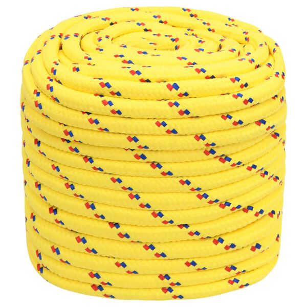 vidaXL Corde de bateau Jaune 16 mm 100 m Polypropyl&egrave;ne