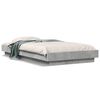 vidaXL Cadre de lit et lumi&egrave;res LED sans matelas gris b&eacute;ton 75x190 cm