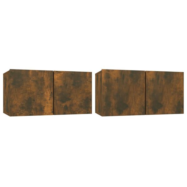 vidaXL Ensemble de meubles TV 4 pcs Chêne fumé Bois d'ingénierie