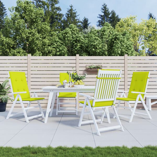 vidaXL Coussins de chaise de jardin &agrave; dossier haut lot de 4 vert vif