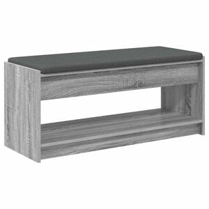 vidaXL Banc d'entr&eacute;e avec coussin Gris Sonoma 103 x 38 x 45 cm