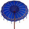 vidaXL Parasol balinais 260 Bleu 180-190 cm Coton et bois massif