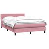 vidaXL Sommier &agrave; lattes de lit avec matelas rose 160x220 cm velours
