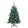 vidaXL Sapin de No&euml;l artificiel Vert 120 cm PVC, m&eacute;tal et plastique
