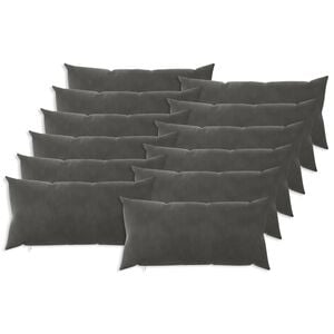 vidaXL Coussin avec oreiller HEERLEN 12 pi&egrave;ces Gris fonc&eacute; Velours