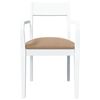 vidaXL Chaises à manger coussins 2 pcs blanc bois massif caoutchouc