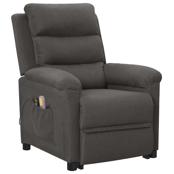 vidaXL Fauteuil de massage inclinable Gris fonc&eacute; Tissu