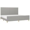 vidaXL Cadre de lit sans matelas gris clair 200x200 cm tissu