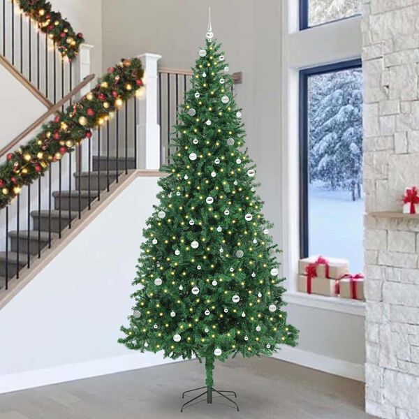 vidaXL Sapin de No&euml;l artificiel Vert 300 cm PVC, m&eacute;tal et plastique