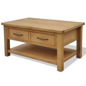 vidaXL Table basse 88x53x45 cm Bois de ch&ecirc;ne massif