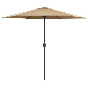vidaXL Parasol de jardin et m&acirc;t en aluminium 270x246 cm Taupe