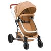 vidaXL Poussette pour b&eacute;b&eacute; 3-en-1 Taupe Aluminium