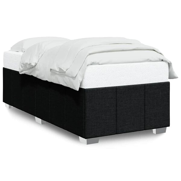 vidaXL Cadre de lit sans matelas noir 100x200 cm tissu