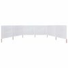 vidaXL Paravent 6 panneaux Tissu 800 x 120 cm Blanc sable