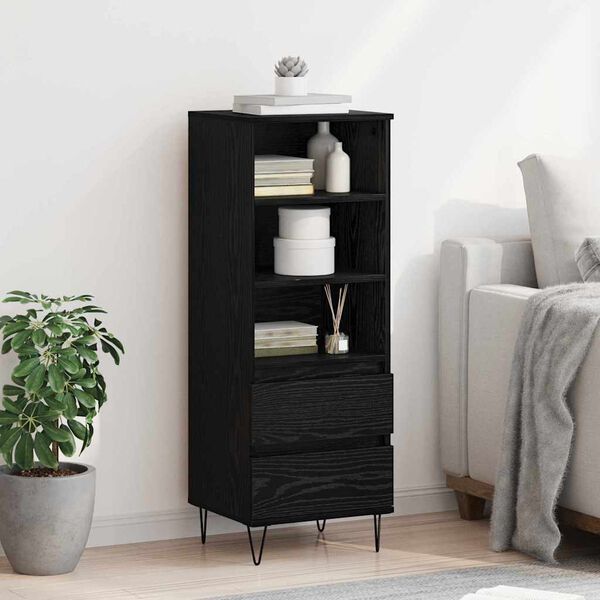 vidaXL Haut Armoire Ch&ecirc;ne noir 40 x 36 x 110 cm Bois d'ing&eacute;nierie