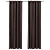 vidaXL Rideaux occultants aspect lin et crochets 2 pcs Taupe 140x225cm