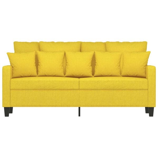 vidaXL Canap&eacute; &agrave; 2 places Jaune clair 140 cm Tissu
