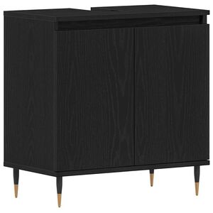 vidaXL Meuble de Lavabo de Salle de Bain Ch&ecirc;ne noir 58 x 33 x 60 cm