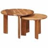 vidaXL Tables basses gigognes 2 pc Marron &Oslash; 50 x 40 cm