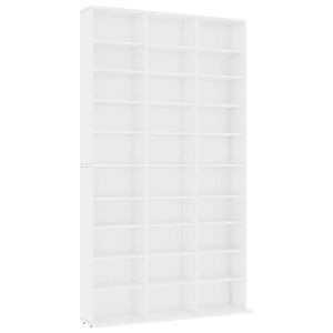 vidaXL Armoire &agrave; CD Blanc 102x23x177,5 cm Bois d'ing&eacute;nierie