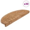 vidaXL Tapis d'escalier 30 pi&egrave;ces 65 x 21 x 4 cm Beige Demi-rond Grand