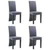 vidaXL Chaises &agrave; manger lot de 4 gris similicuir daim