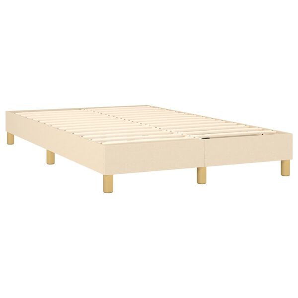 vidaXL Sommier &agrave; lattes de lit avec matelas Cr&egrave;me 120x200 cm Tissu
