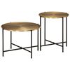 vidaXL Tables basses lot de 2 laiton et noir métal