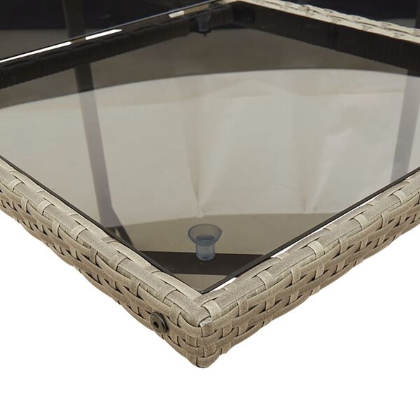 vidaXL Ensemble &agrave; manger de jardin 11pcs avec coussins gris poly rotin