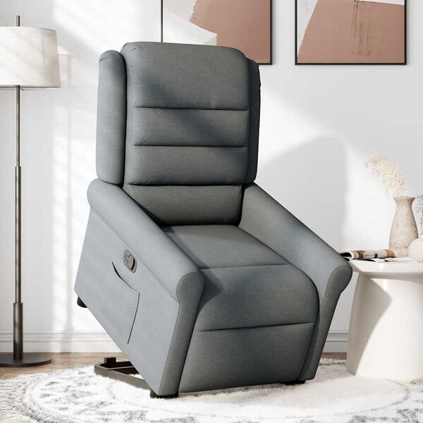 vidaXL Fauteuil inclinable Gris fonc&eacute; Tissu