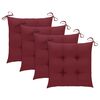 vidaXL Chaises de jardin lot de 4 avec coussins bordeaux Teck solide