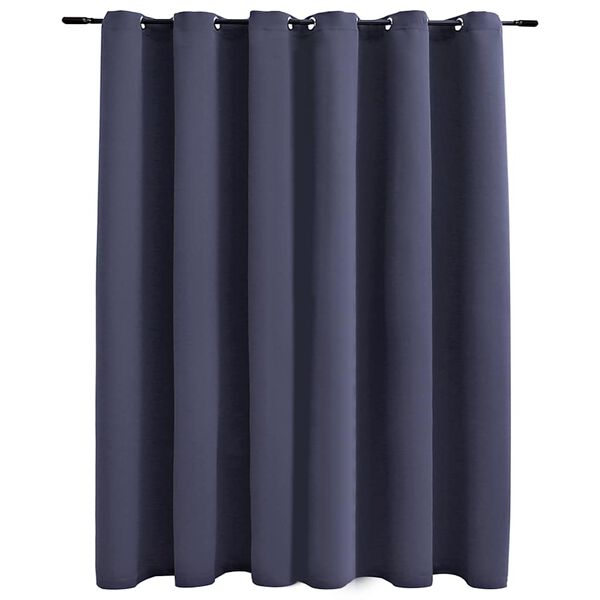 vidaXL Rideau occultant et anneaux en m&eacute;tal Anthracite 290x245 cm