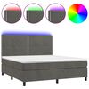 vidaXL Sommier &agrave; lattes de lit matelas et LED Gris fonc&eacute; 180x200 cm