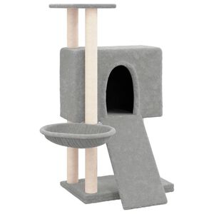 vidaXL Arbre &agrave; chat avec griffoirs en sisal Gris clair 96 cm
