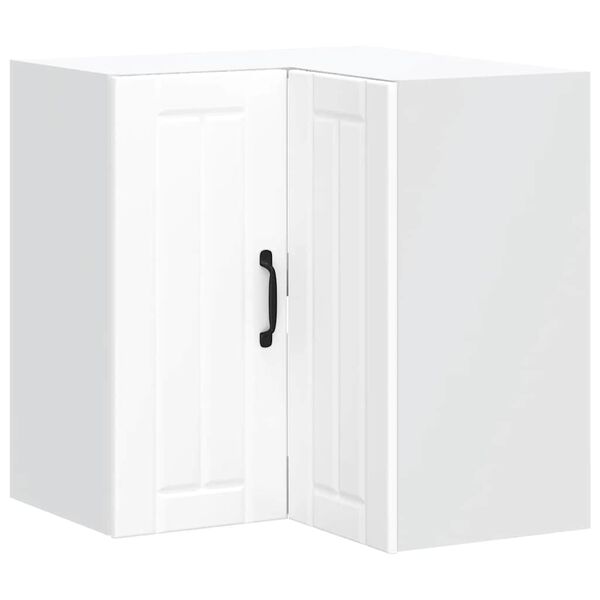 vidaXL Armoire d'angle murale de cuisine Lucca blanc bois d'ing&eacute;nierie