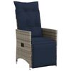 vidaXL Chaise de jardin inclinable avec coussins en r&eacute;sine tress&eacute;e grise