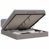 vidaXL Lit coffre avec matelas et LED Taupe 180 x 200 cm Tissu