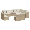 vidaXL Salon de jardin avec coussins 12 pcs beige r&eacute;sine tress&eacute;e