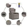 vidaXL Fauteuil inclinable de massage &eacute;lectrique Taupe Tissu